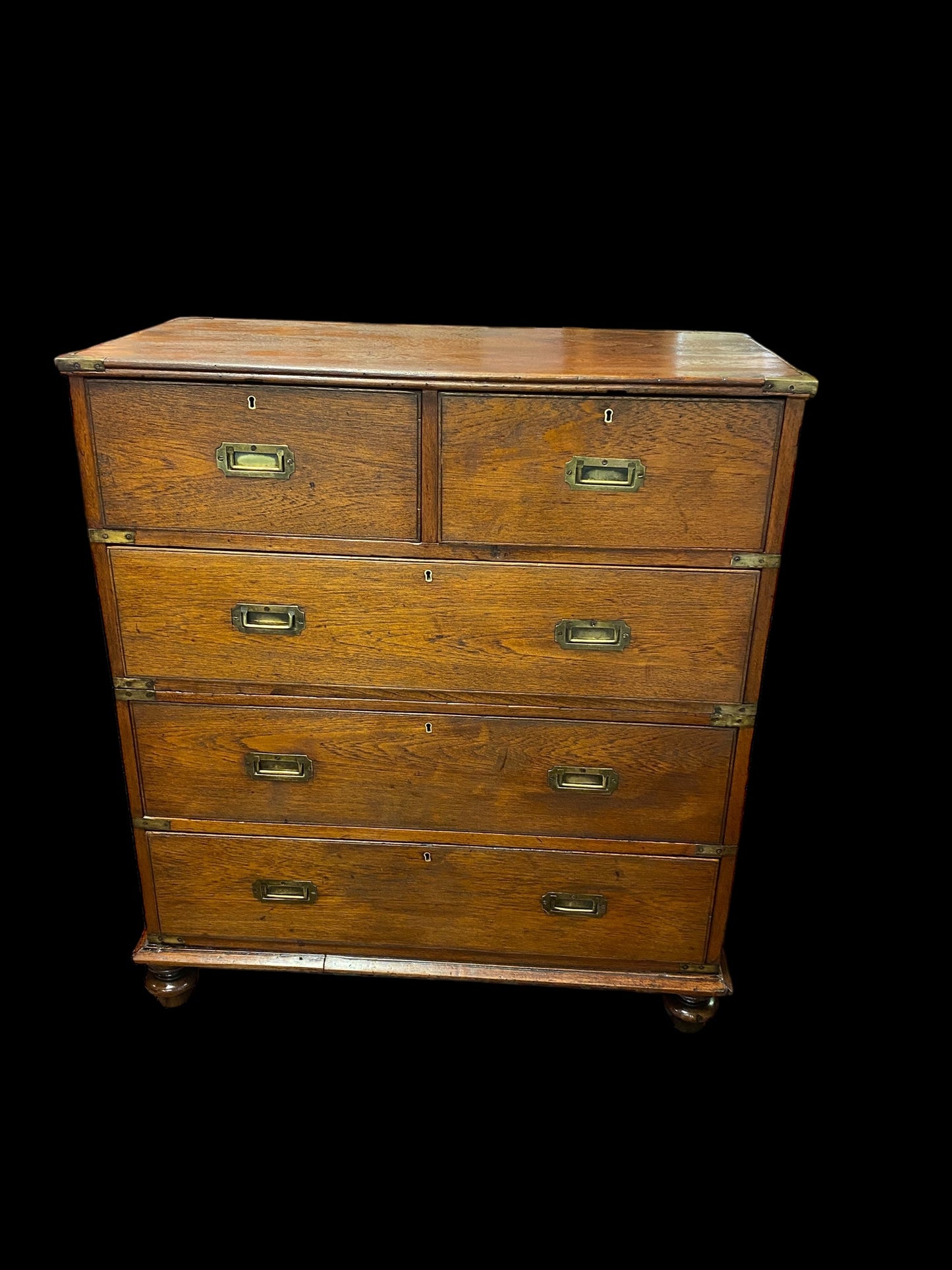 Early 1800’s campaign chest with brass trim