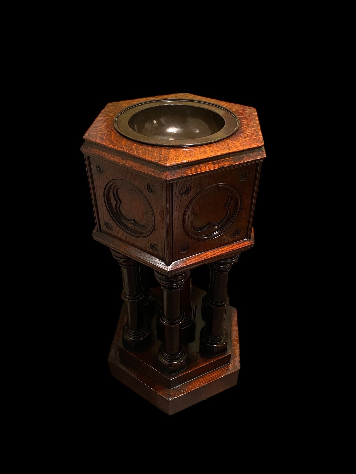 Victorian heavy oak church font