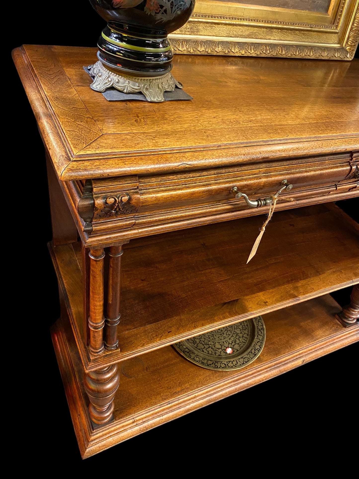 Stunning Victorian 3 tier oak buffet cabinet