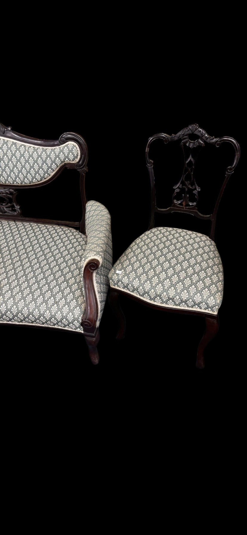 A Late 19th century five piece parlour sofa set