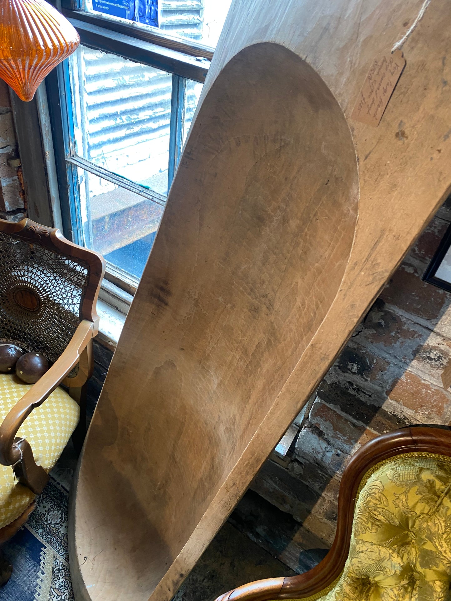Very large chip carved dough trough