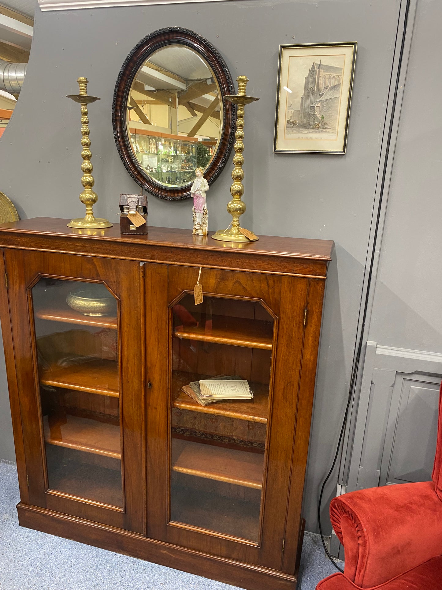 Victorian oval wall mirror