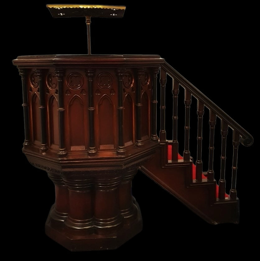 Victorian mahogany church pulpit