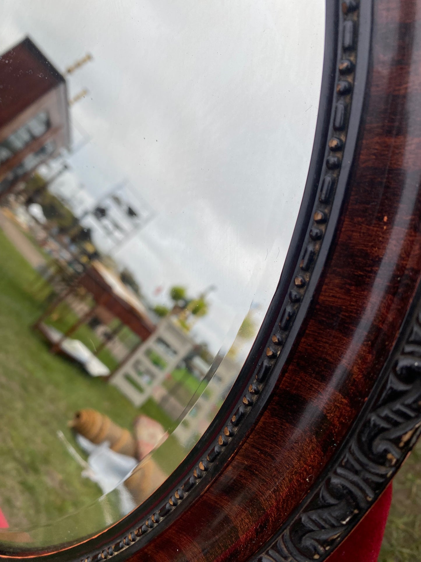 Victorian oval wall mirror