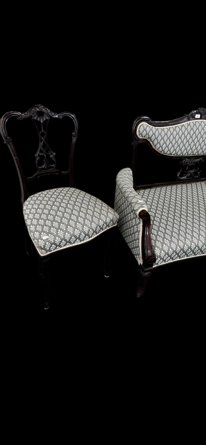 A Late 19th century five piece parlour sofa set