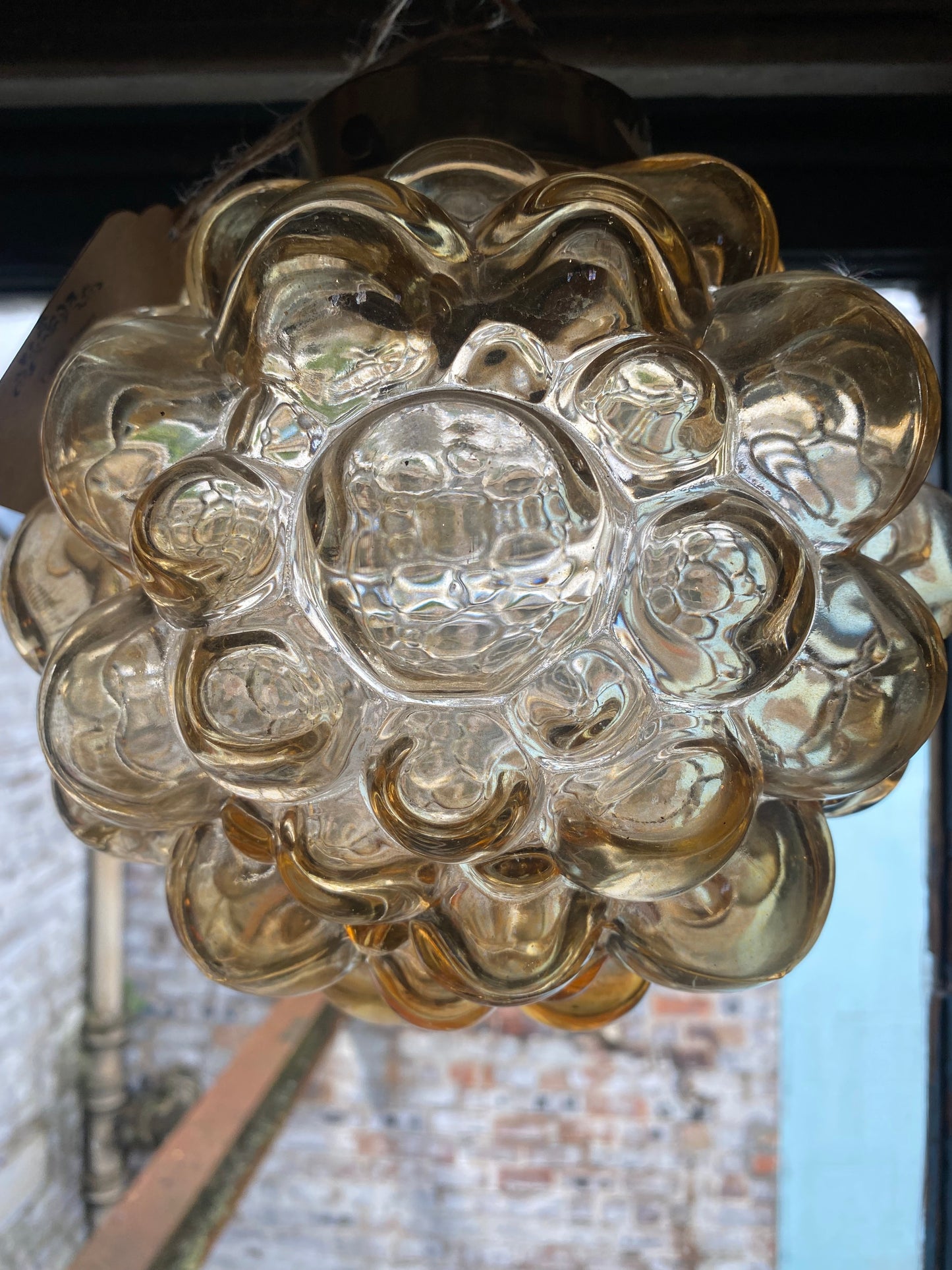 Champagne glass bubble light shade by Helena Tynell for Glashütte Limburg Germany 1960