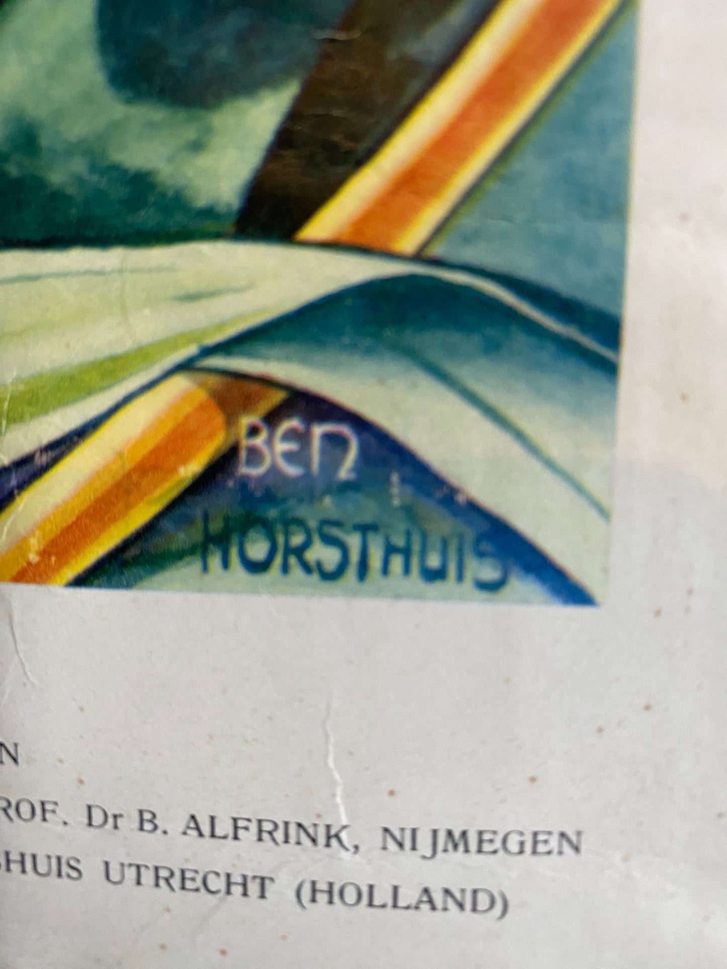 Dutch Biblical teaching aid, print by Ben Horsthuis on canvas. Circa 1950’s