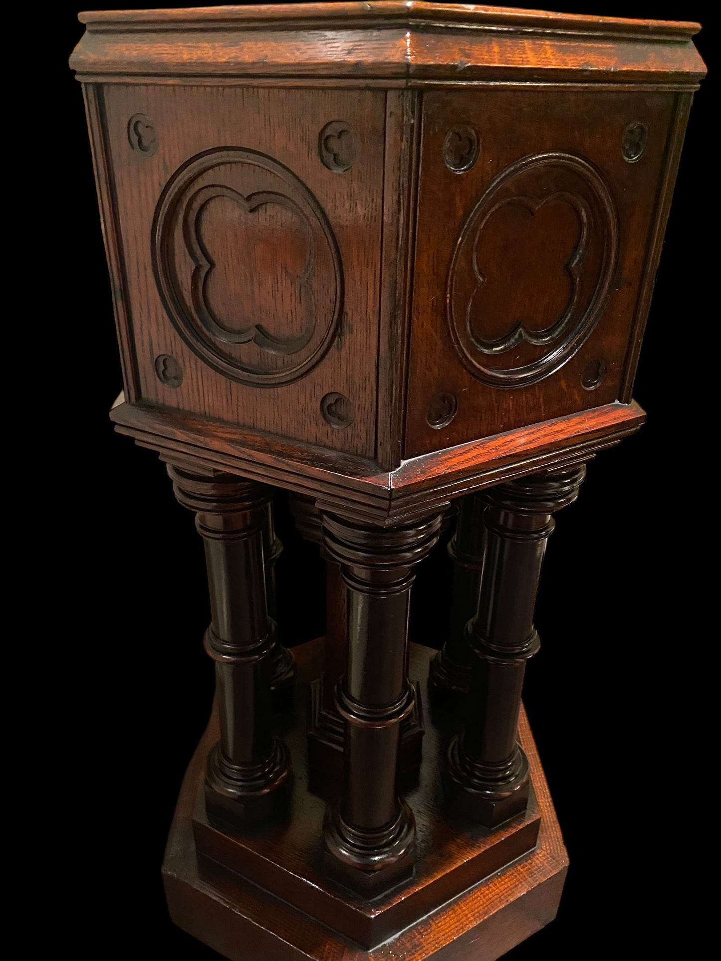 Victorian heavy oak church font