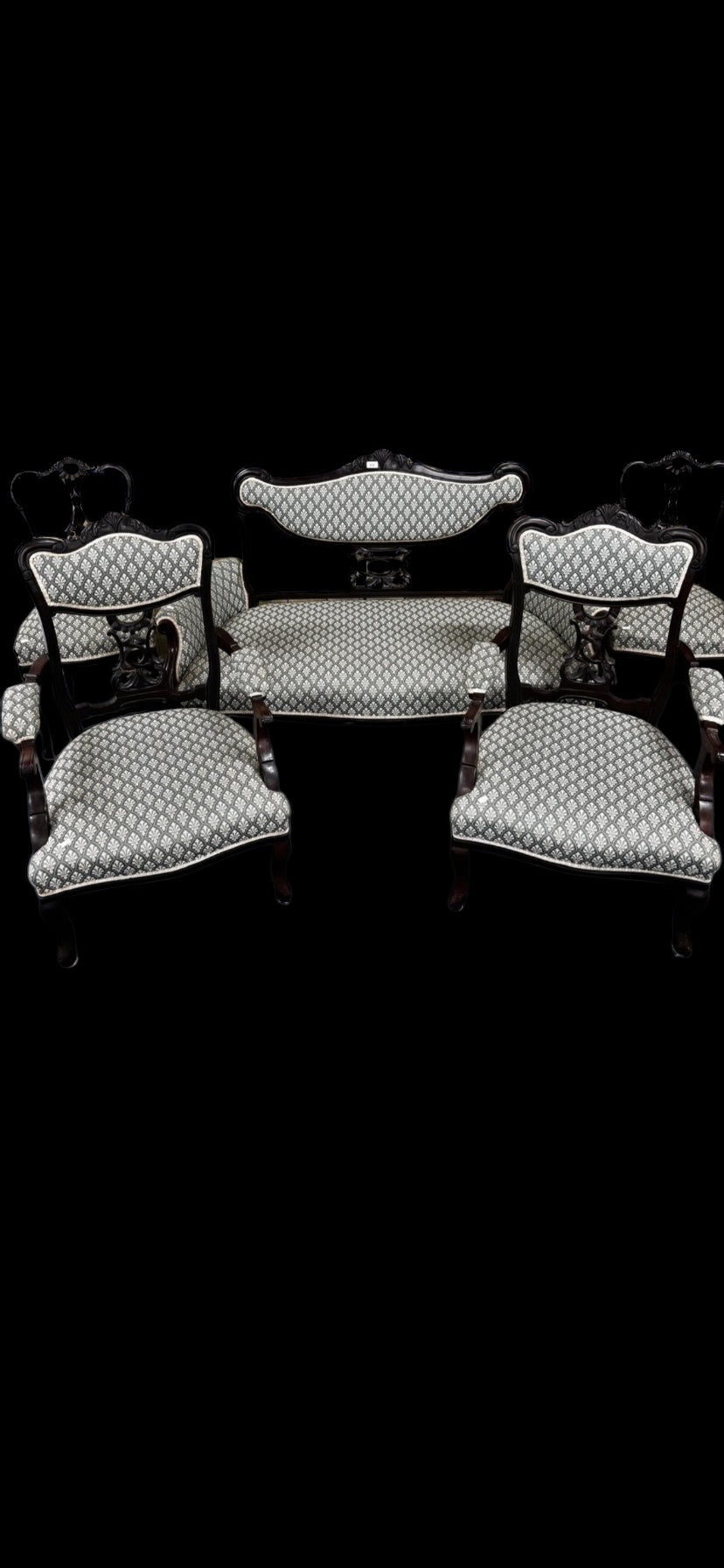 A Late 19th century five piece parlour sofa set