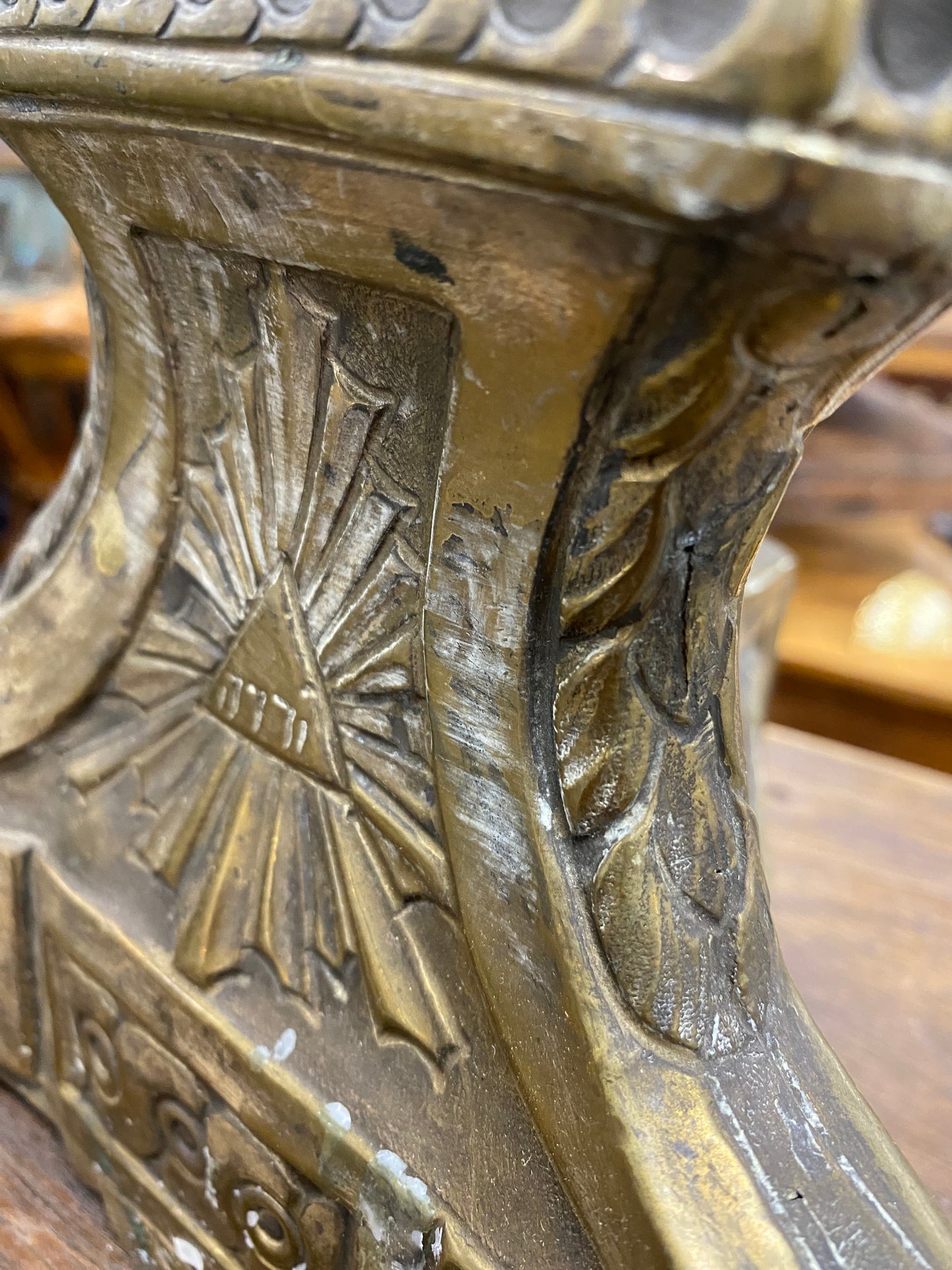 Large brass ecclesiastical candlestick