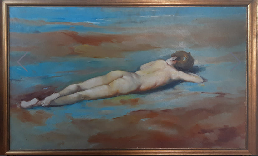 Rafael Fuster Insa (Spanish b. 1934). Resting Nude, oil on canvas
