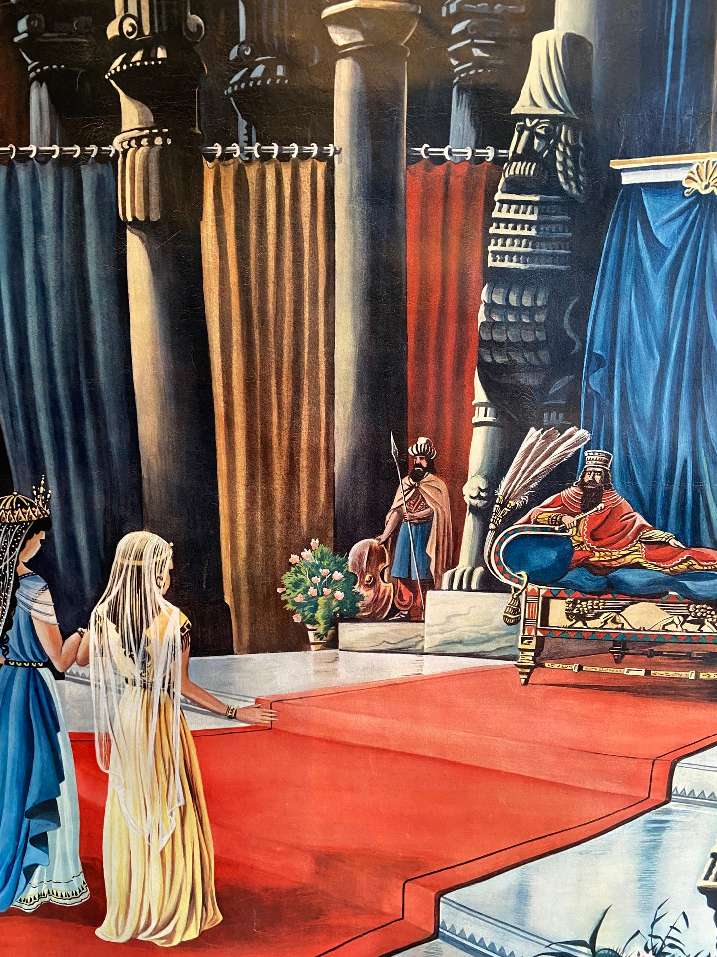 Dutch Biblical teaching aid, print by Ben Horsthuis on canvas. Circa 1950’s