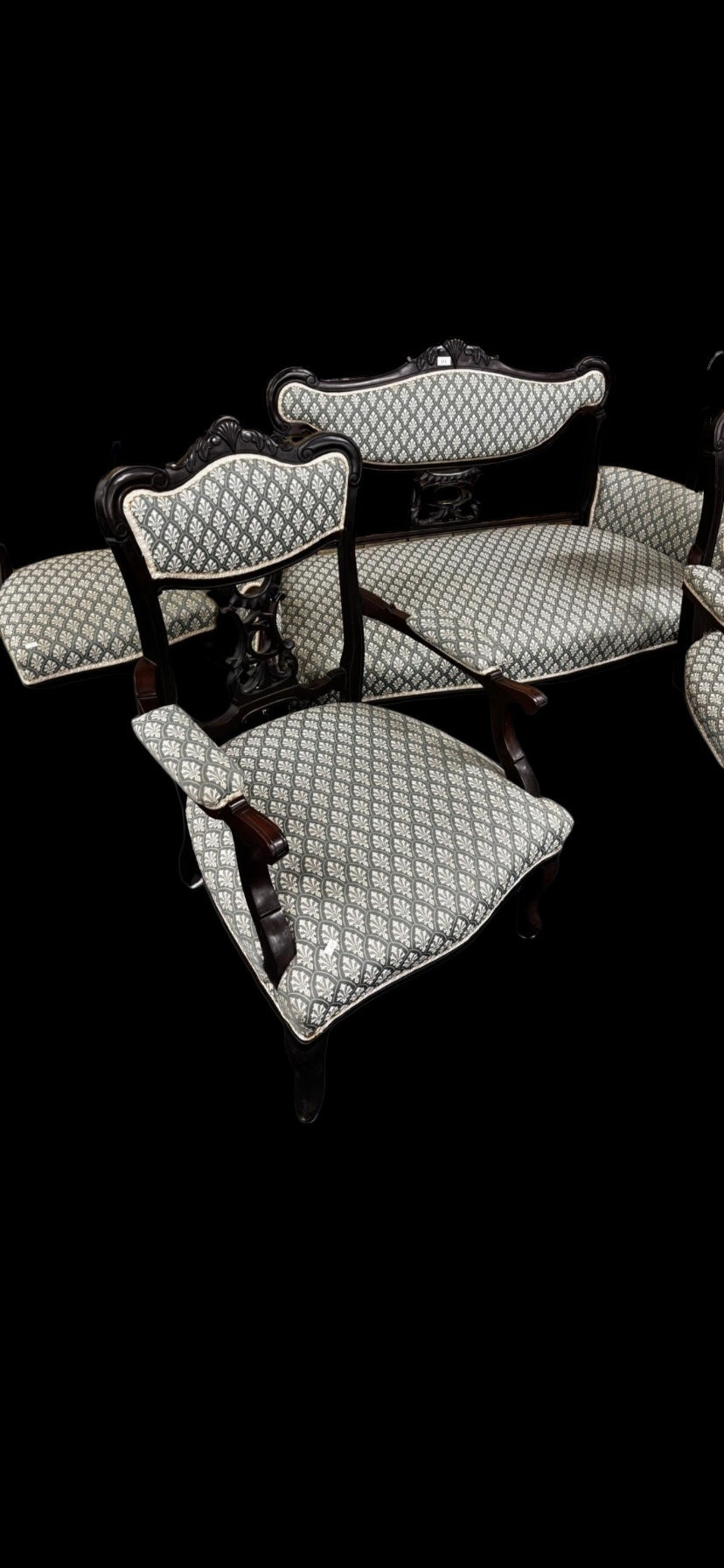 A Late 19th century five piece parlour sofa set