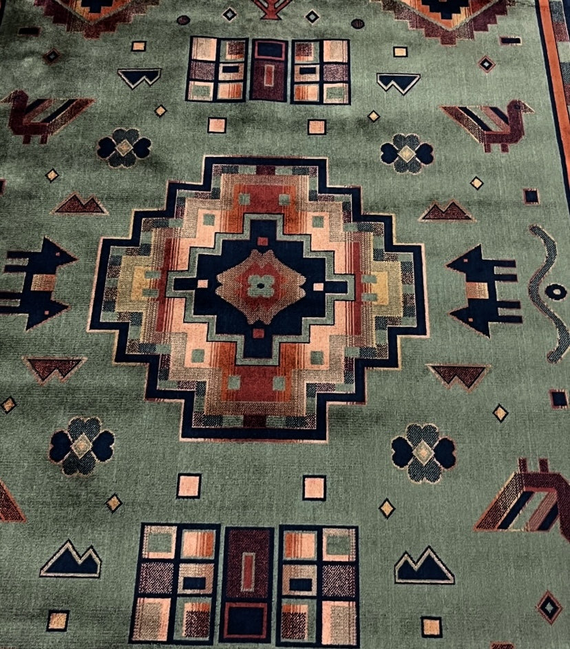 Vintage Ankara Aztec/Persian silk rug