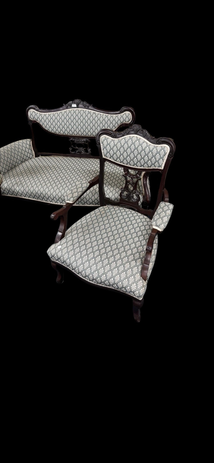 A Late 19th century five piece parlour sofa set