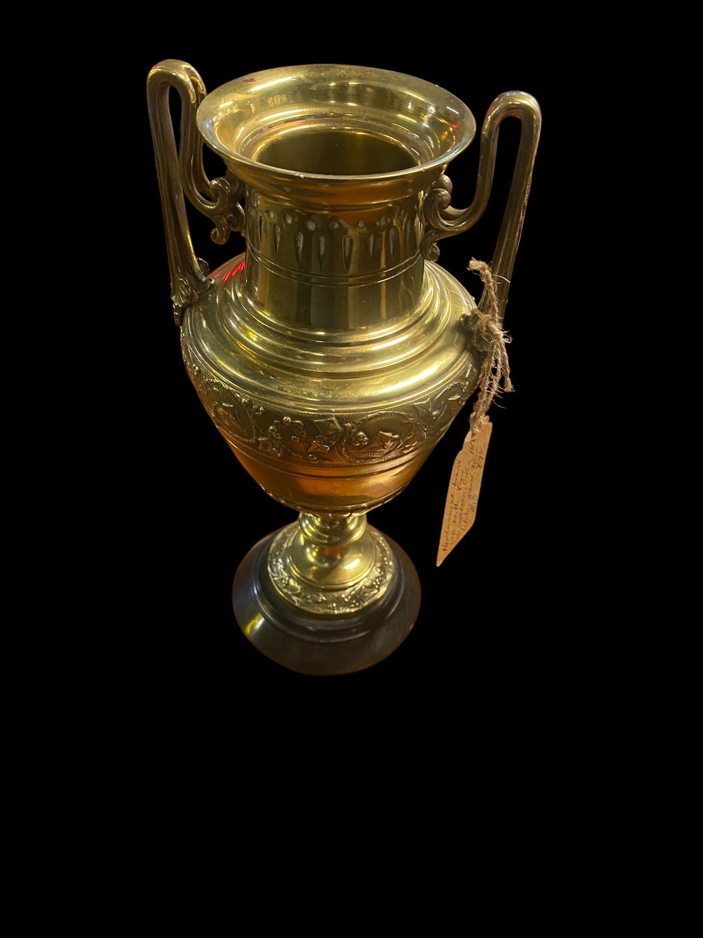 Neoclassical style gilt brass urn vase