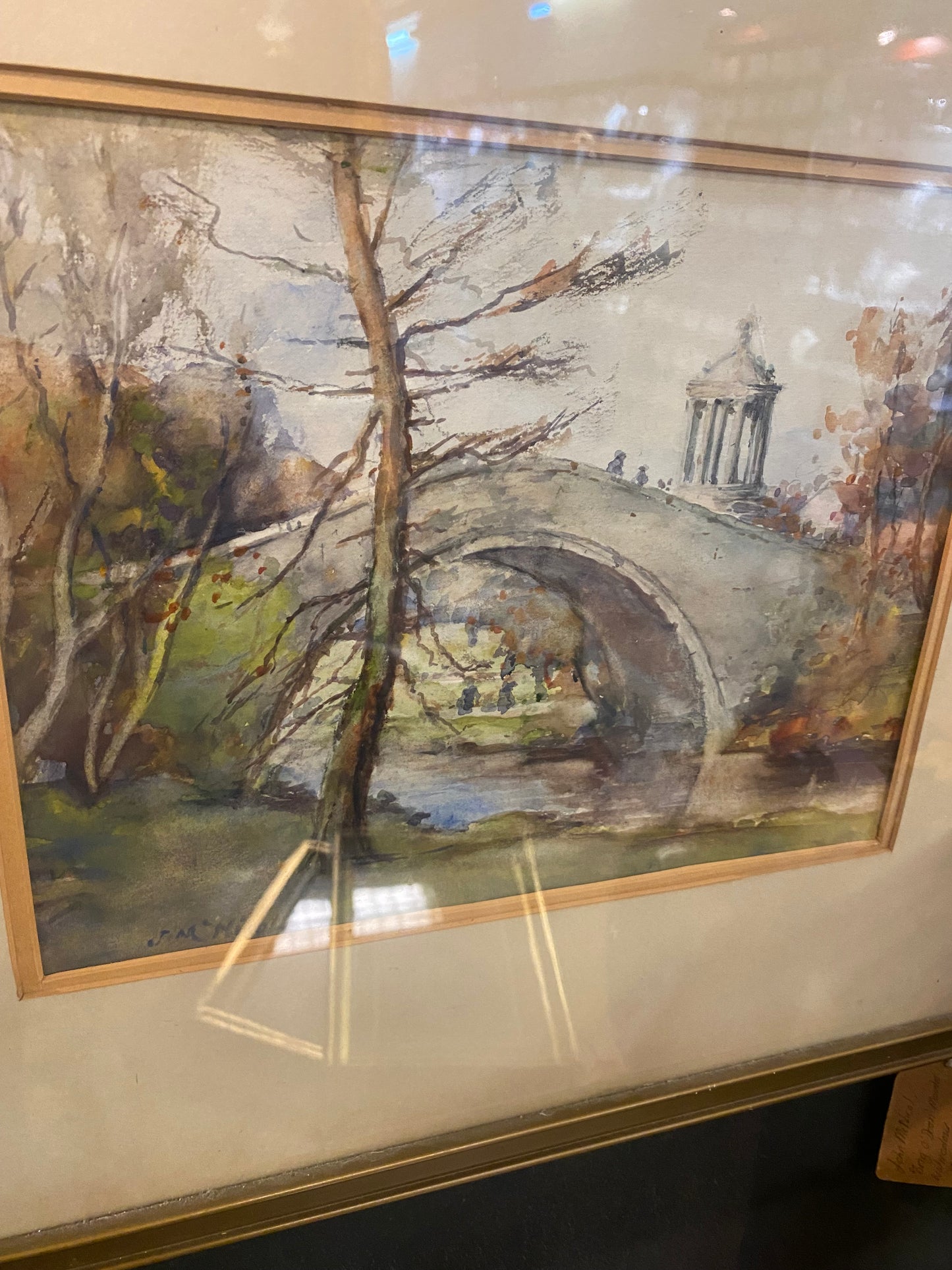 Early 20th Century framed watercolour by John McNicol, titled ‘Brig O’Doon’