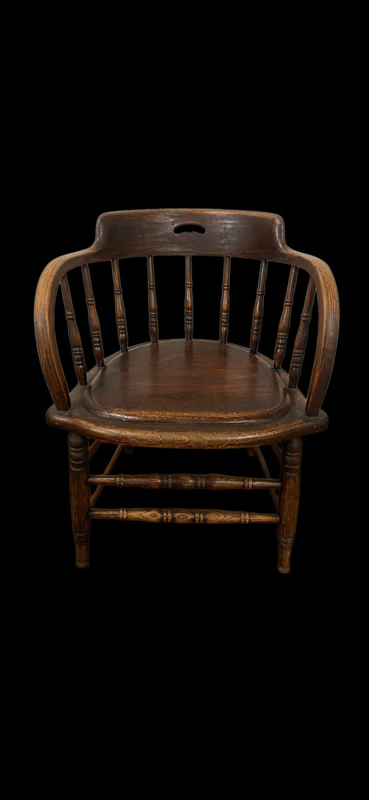 Victorian oak smokers chair