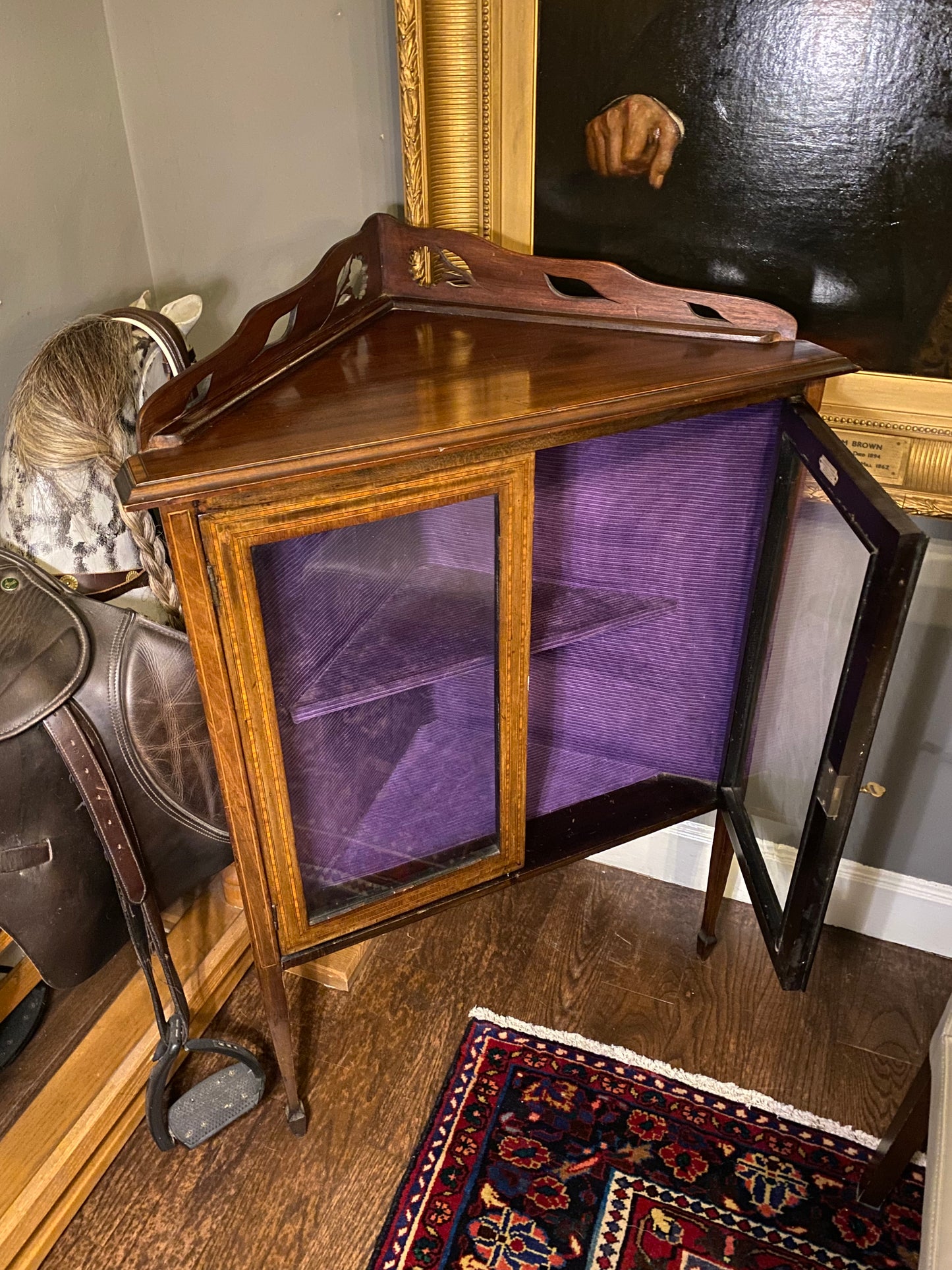 A James Howell & Co Victorian corner pier cabinet