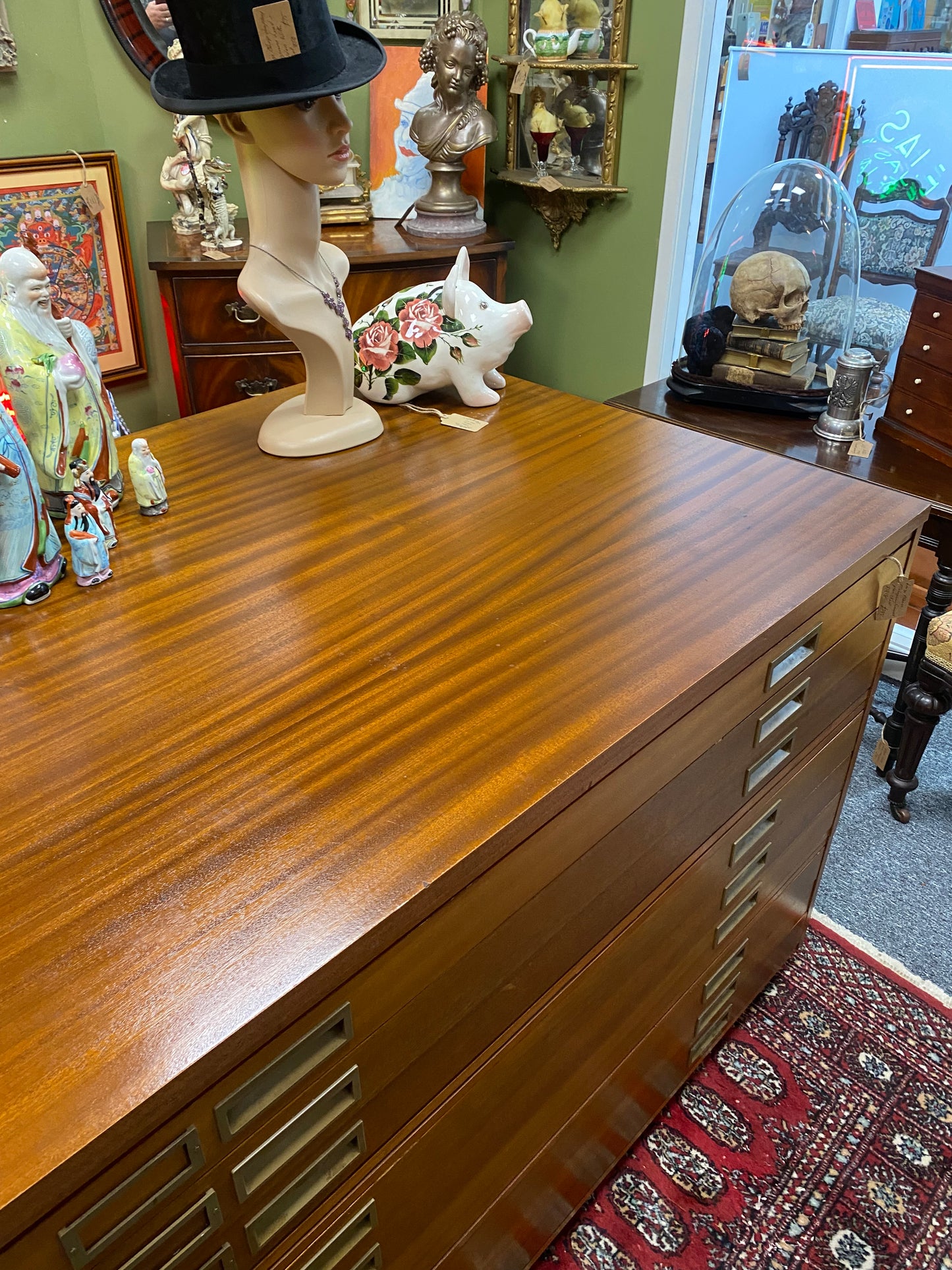 Large Teak sectional plan chest by Abbass