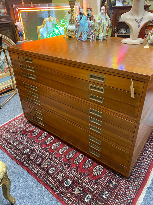 Large Teak sectional plan chest by Abbass