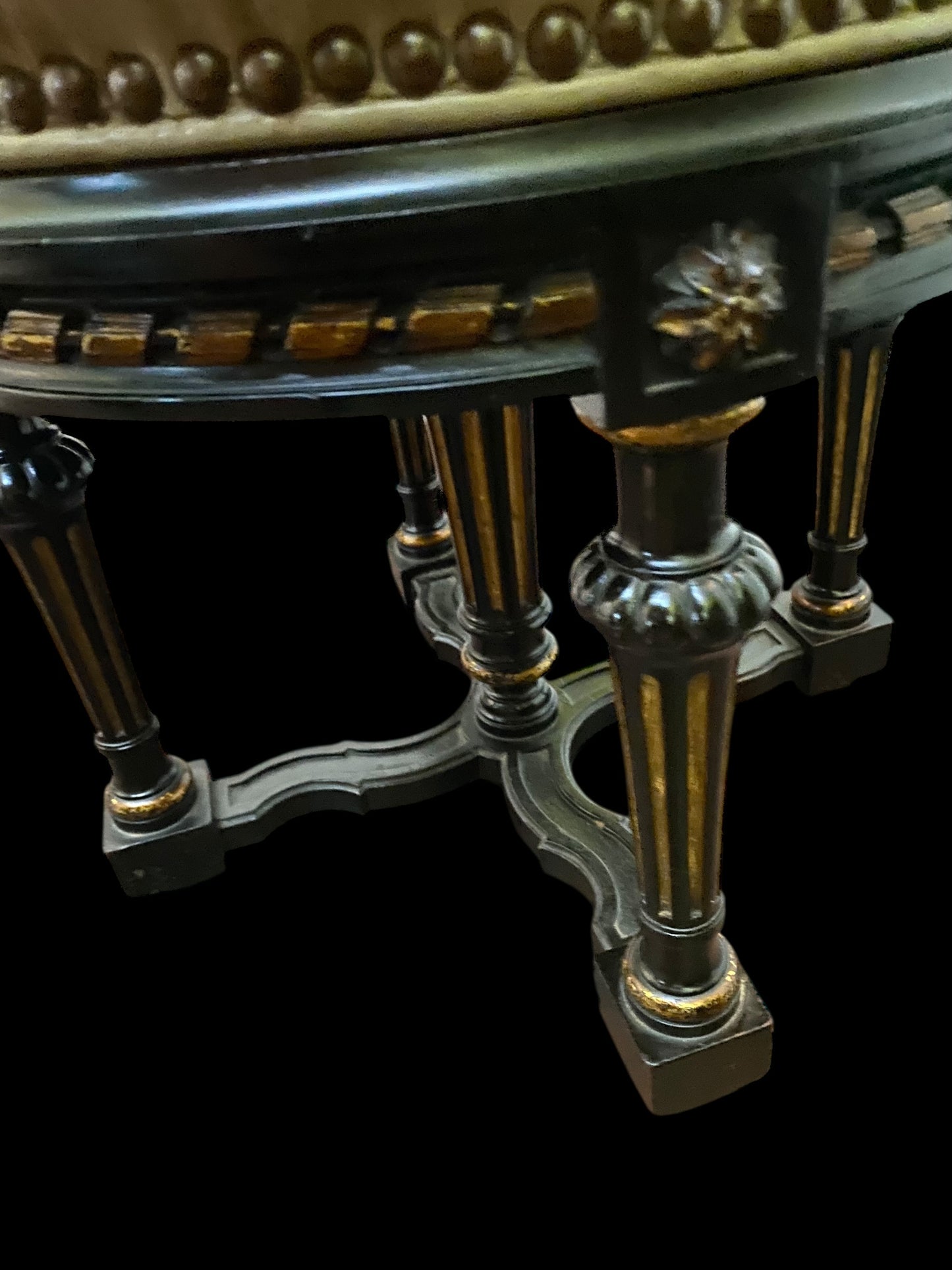 19th Century Holland & Son’s ebony and gilt circular stool