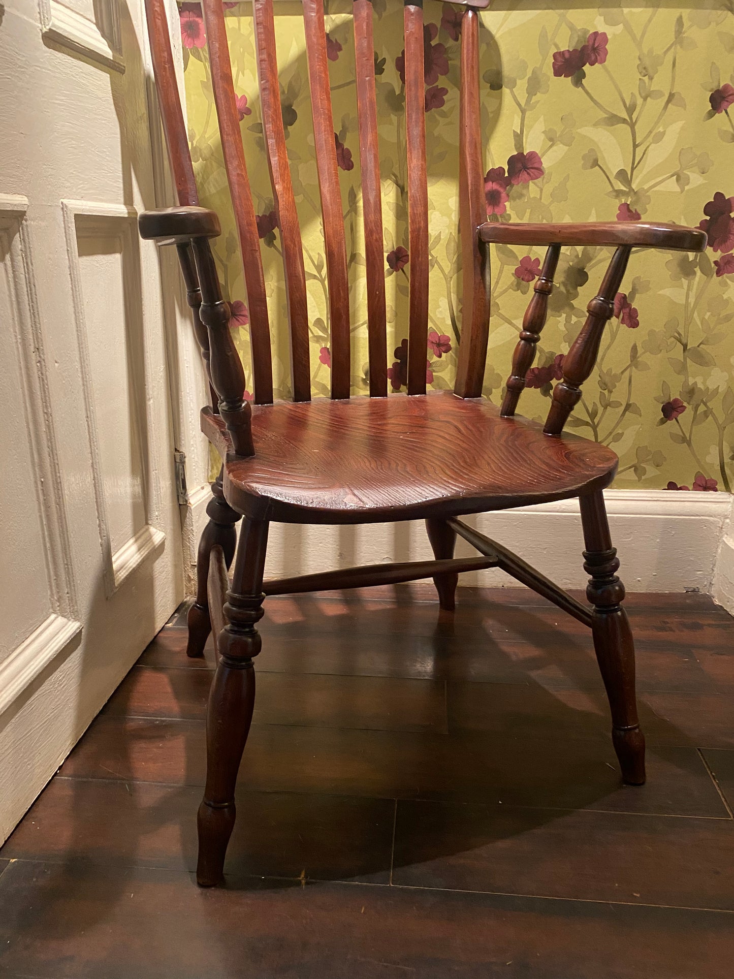 A 19th Century slat back Windsor grandfather armchair