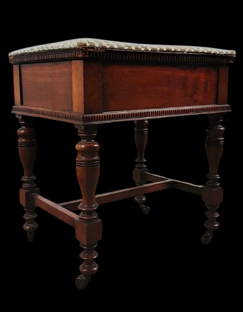Late Victorian mahogany piano stool