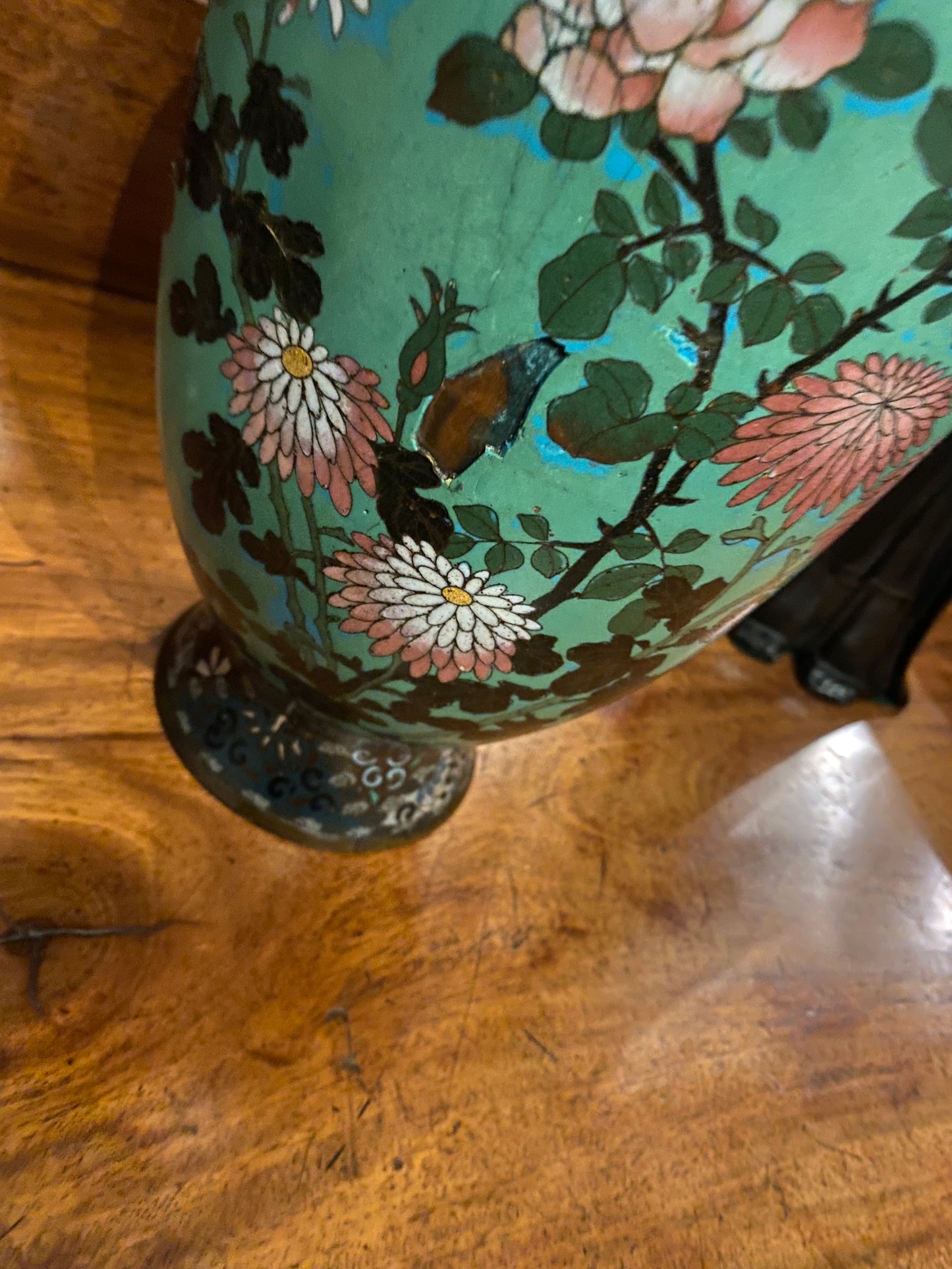 Large Chinese cloisonné baluster vase