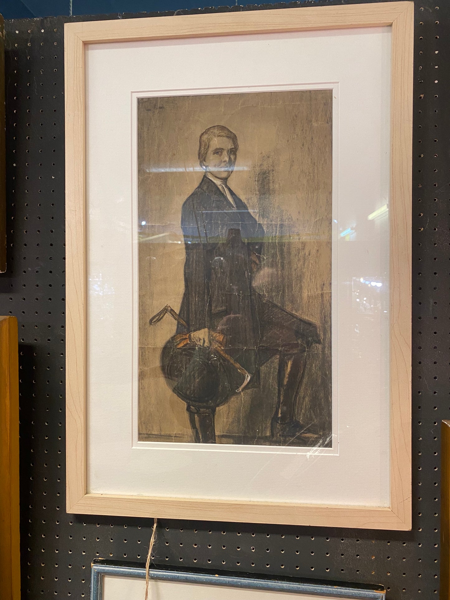 A 19th century mixed media portrait on a gentleman