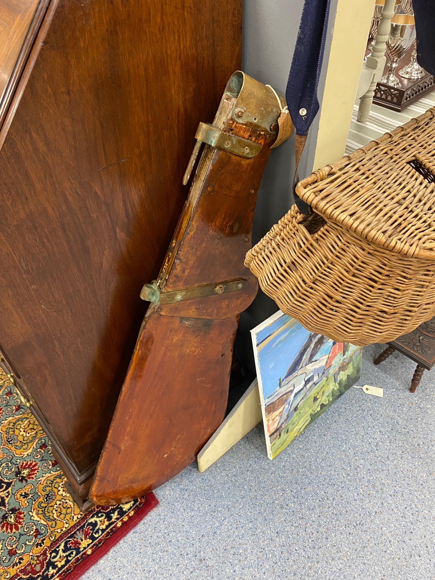 Antique mahogany boats rudder