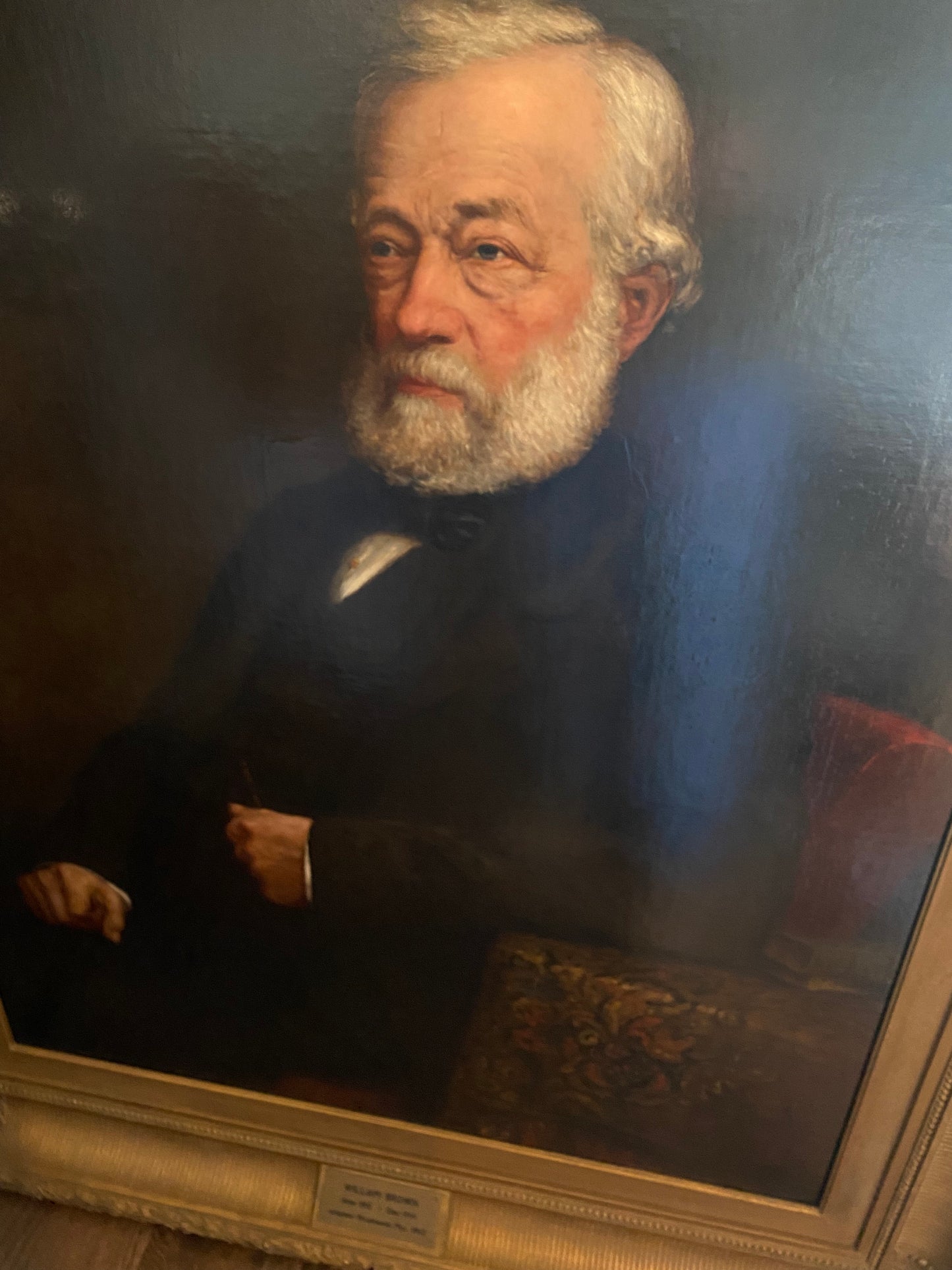 Large oil on canvas portrait of the industrialist William Brown