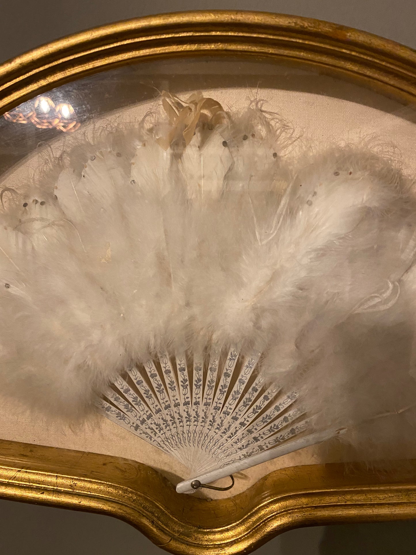 Folding ostrich feather fan