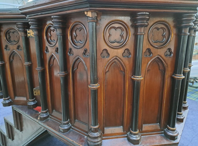 Victorian mahogany church pulpit from a Glasgow Methodist church