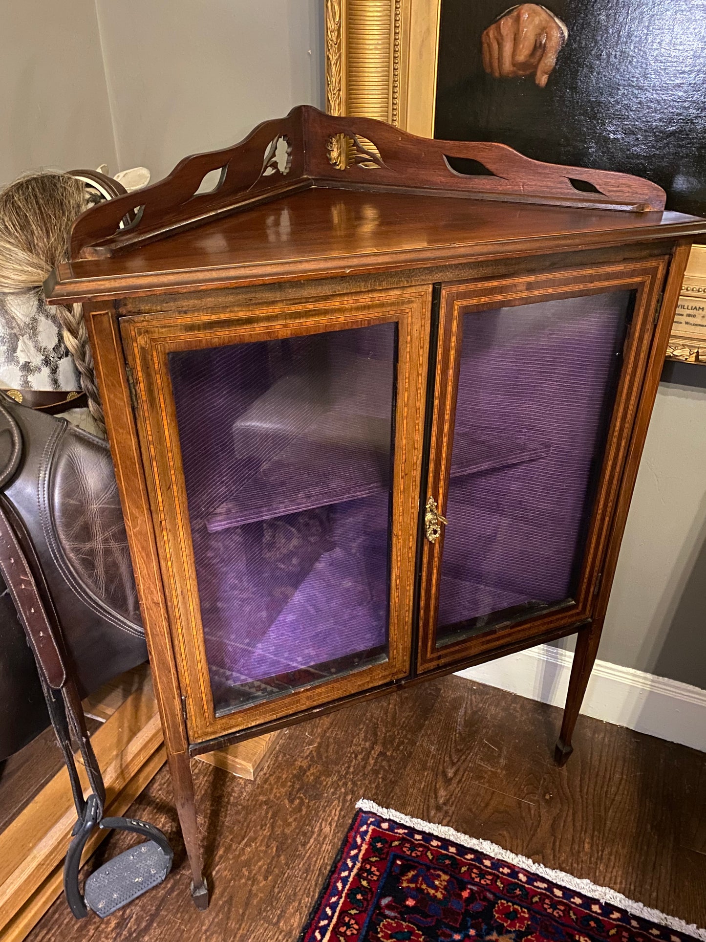 A James Howell & Co Victorian corner pier cabinet