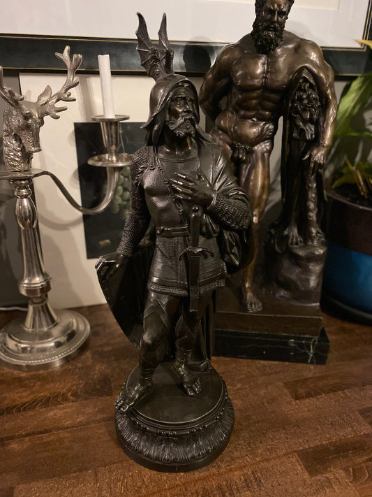 20th Century Spelter figure of a warrior in a winged helmet