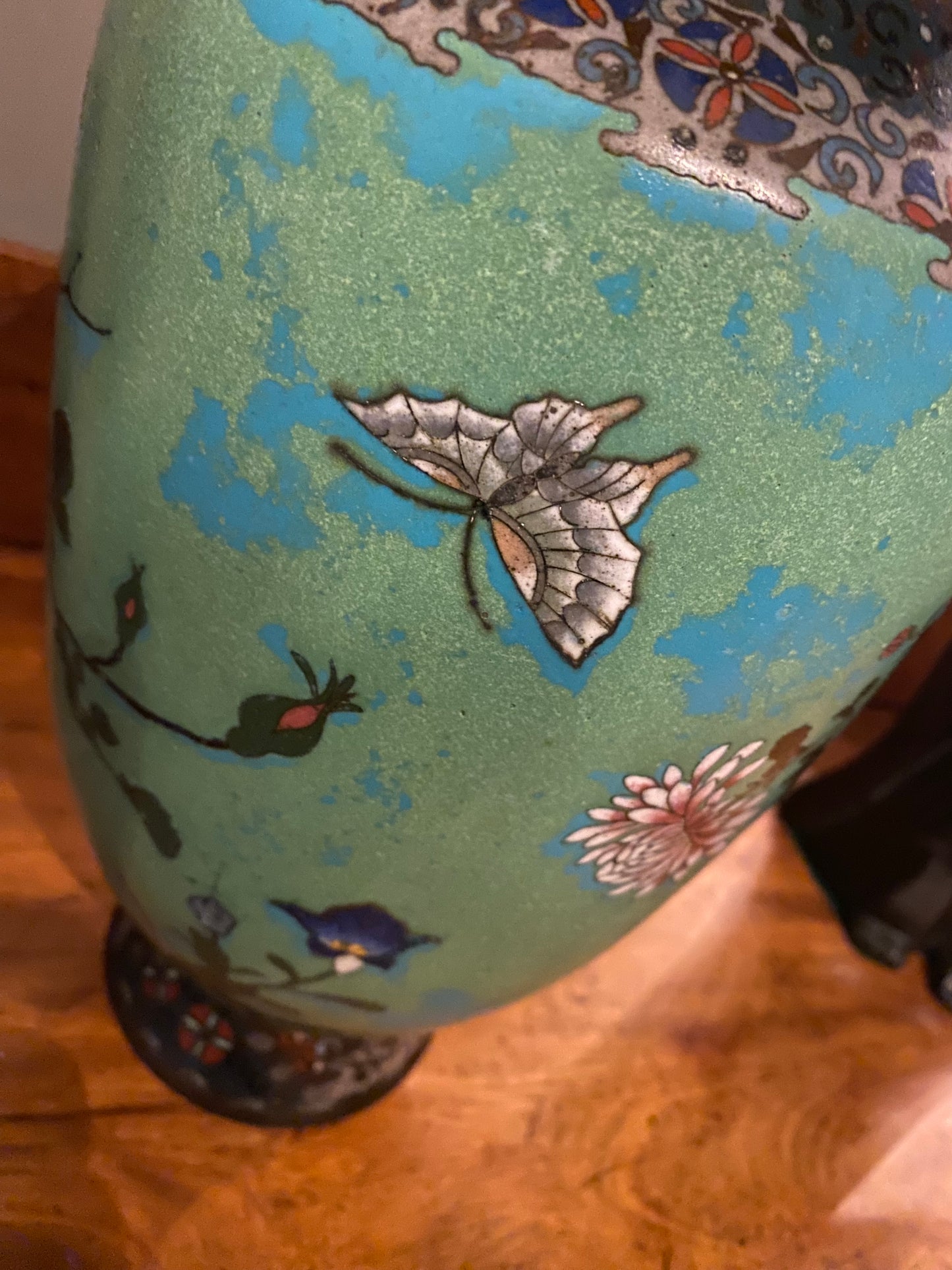 Large Chinese cloisonné baluster vase