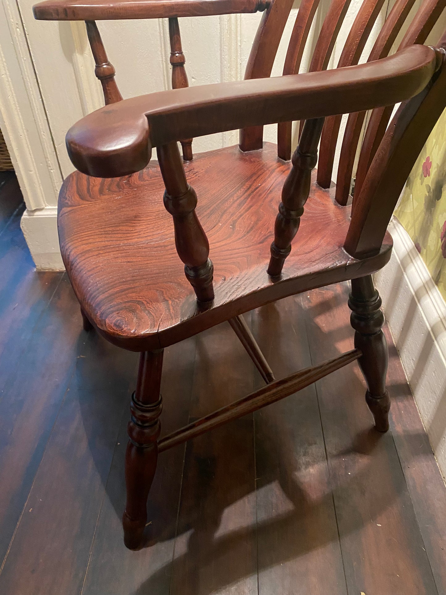 A 19th Century slat back Windsor grandfather armchair