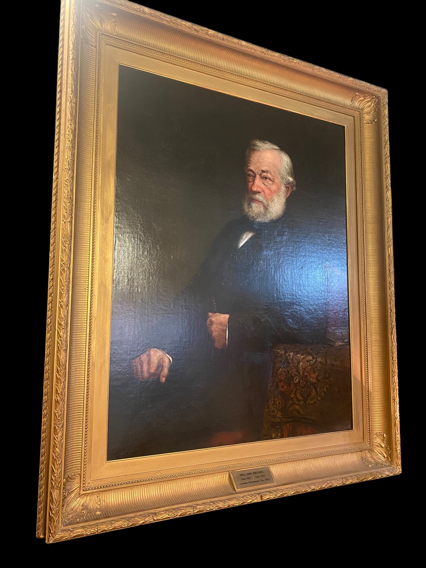 Large oil on canvas portrait of Victorian industrialist