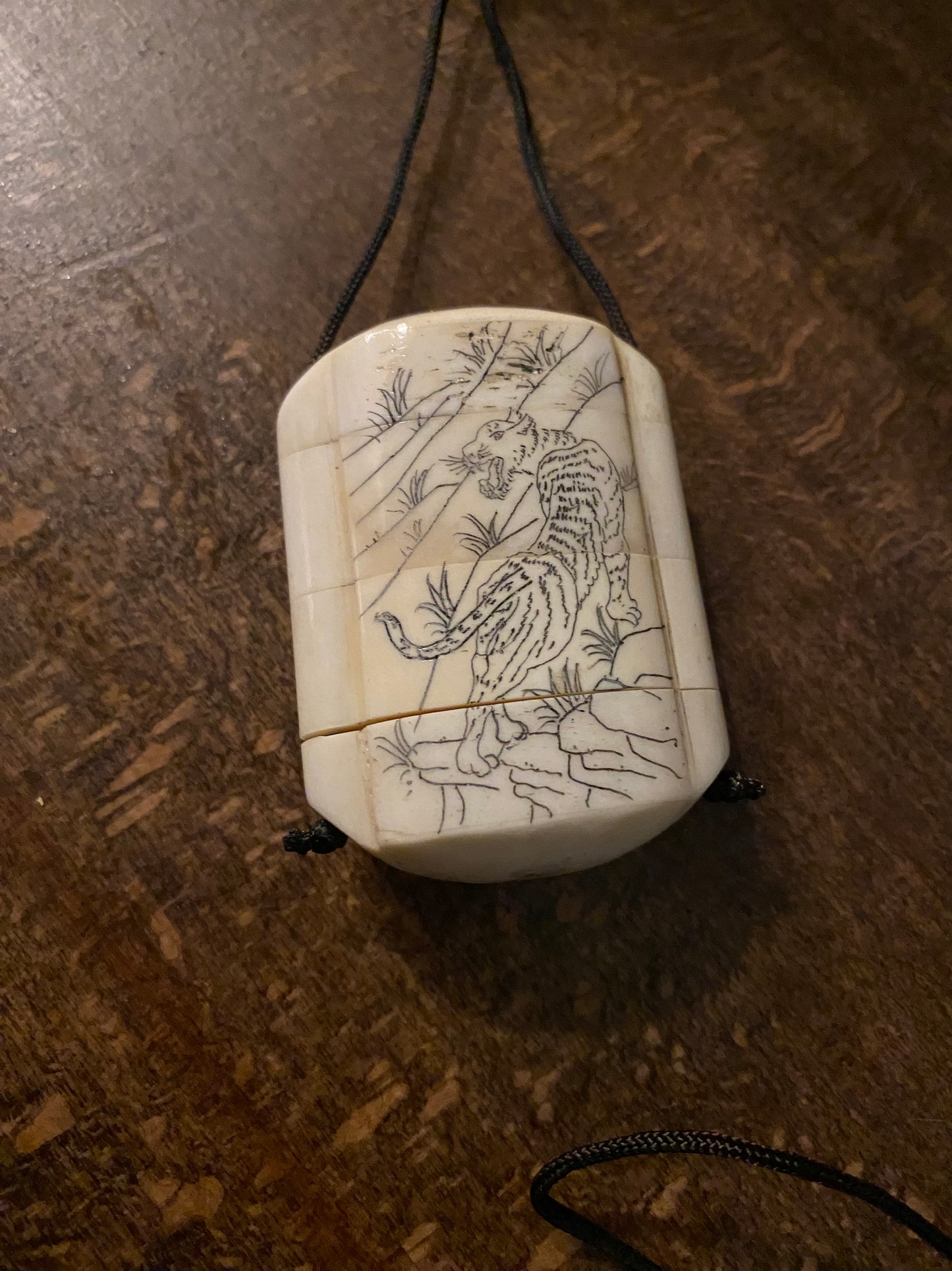 Antique Chinese bone engraved Erotic Inro