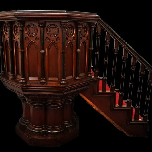 Victorian mahogany church pulpit