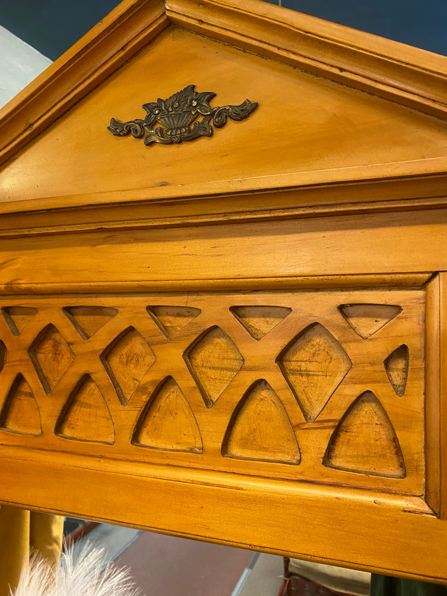 Italian maple over mantle mirror