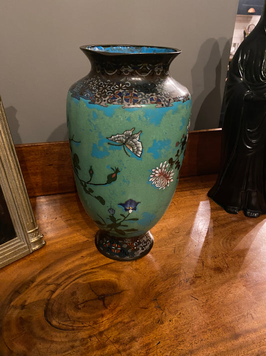 Large Chinese cloisonné baluster vase