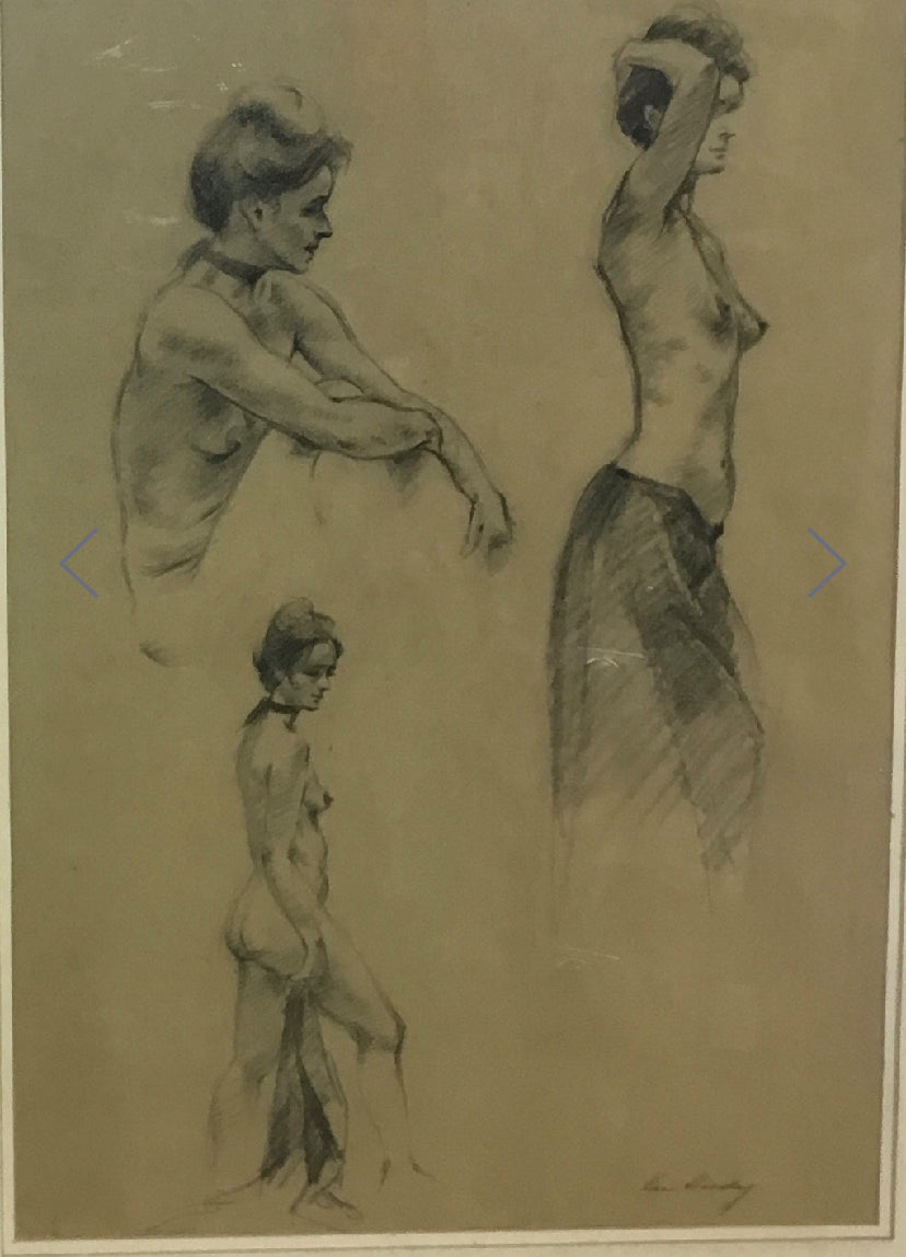 Nude study in charcoal by Ken Hardy