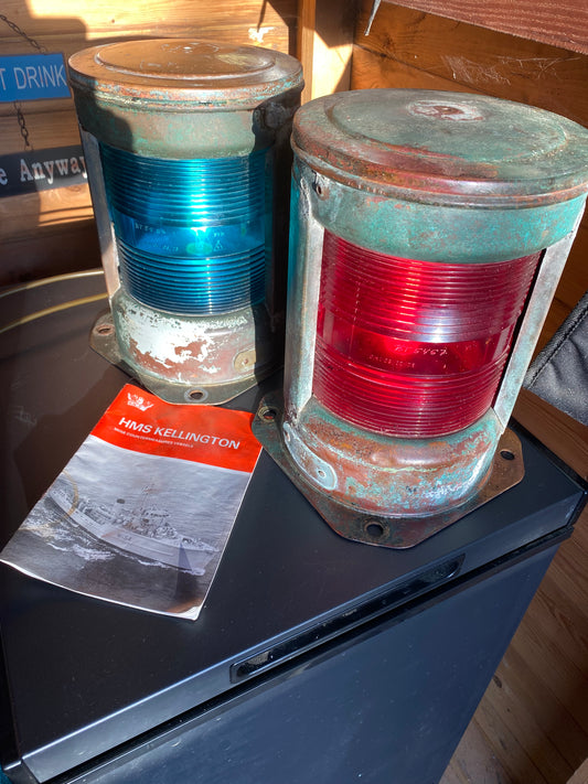 Port & starboard lights from the minesweeper HMS Kellington