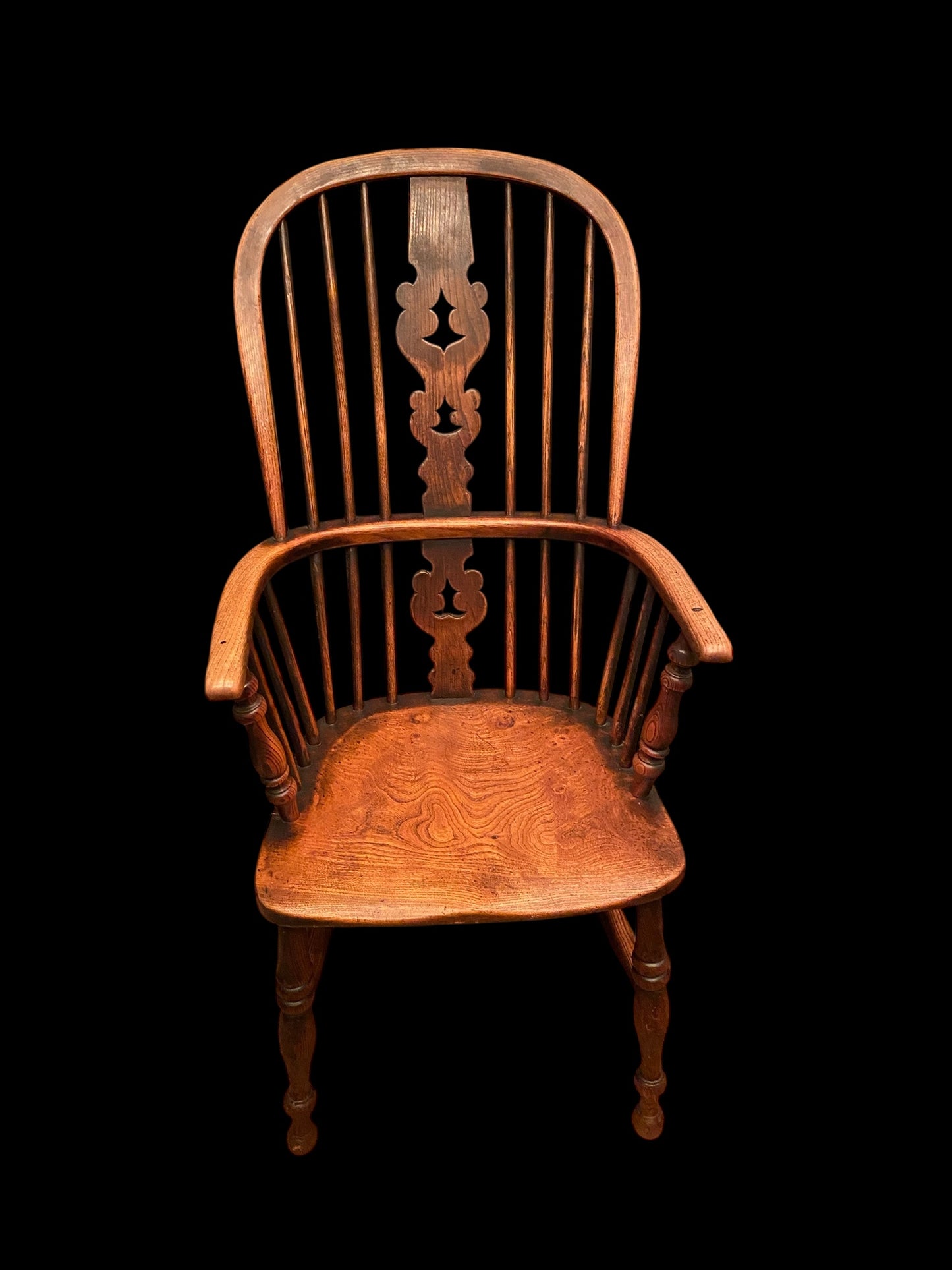 English Elm high back Windsor armchair