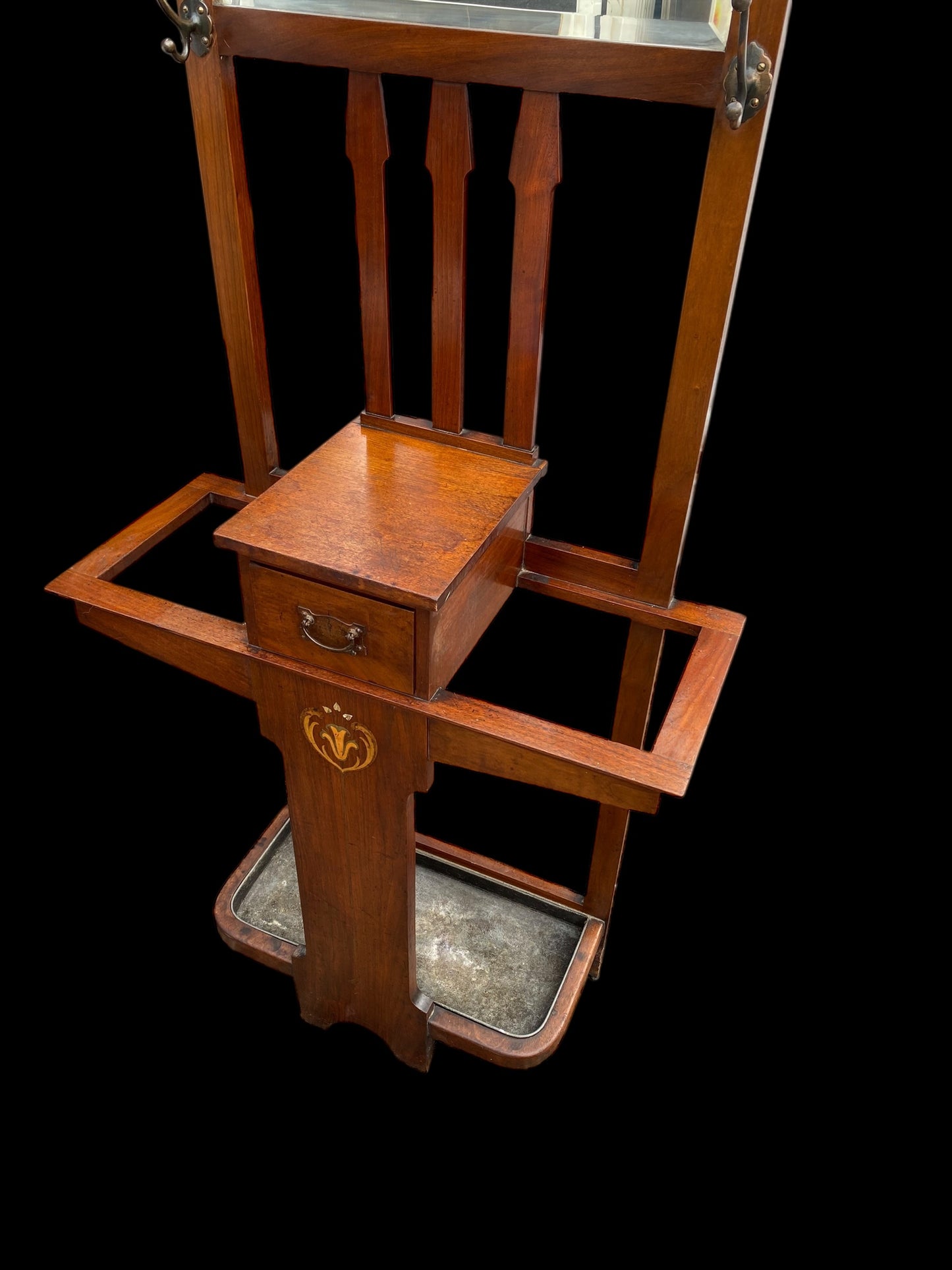 Arts & Crafts mahogany hall stand