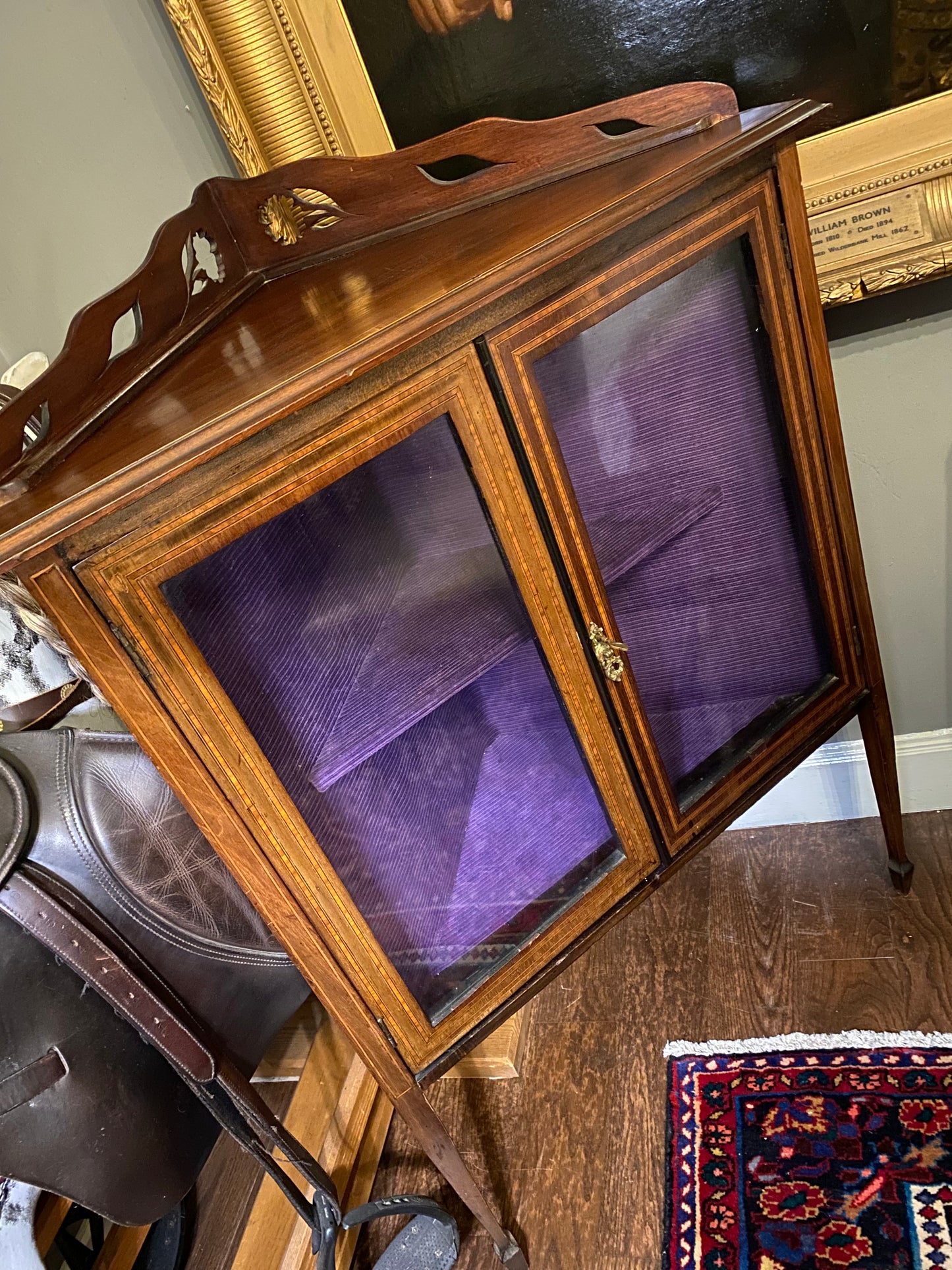 A James Howell & Co Victorian corner pier cabinet