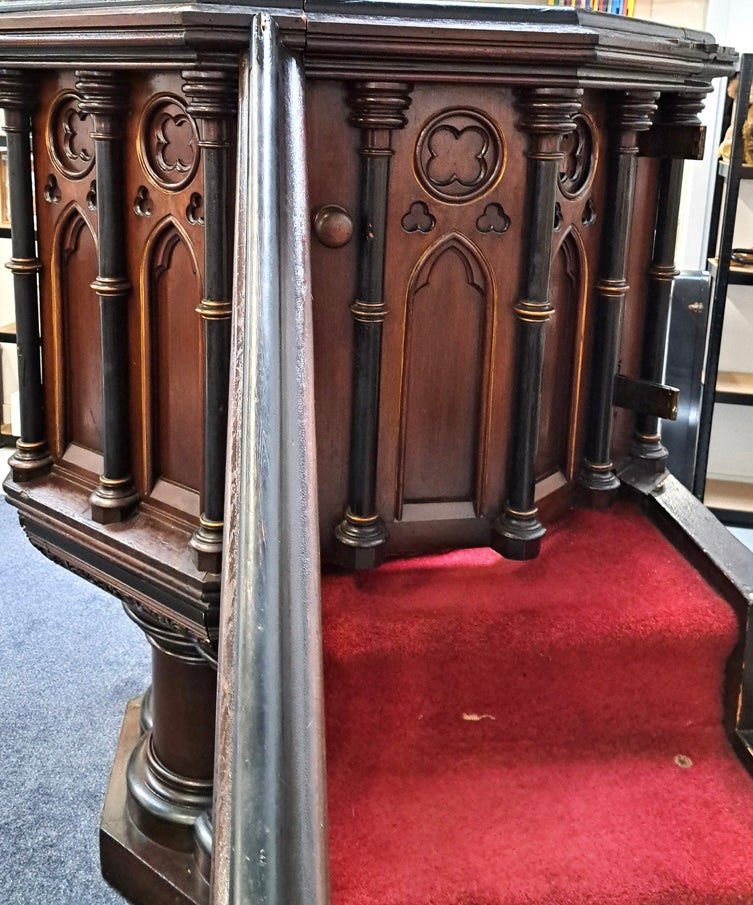 Victorian mahogany church pulpit from a Glasgow Methodist church