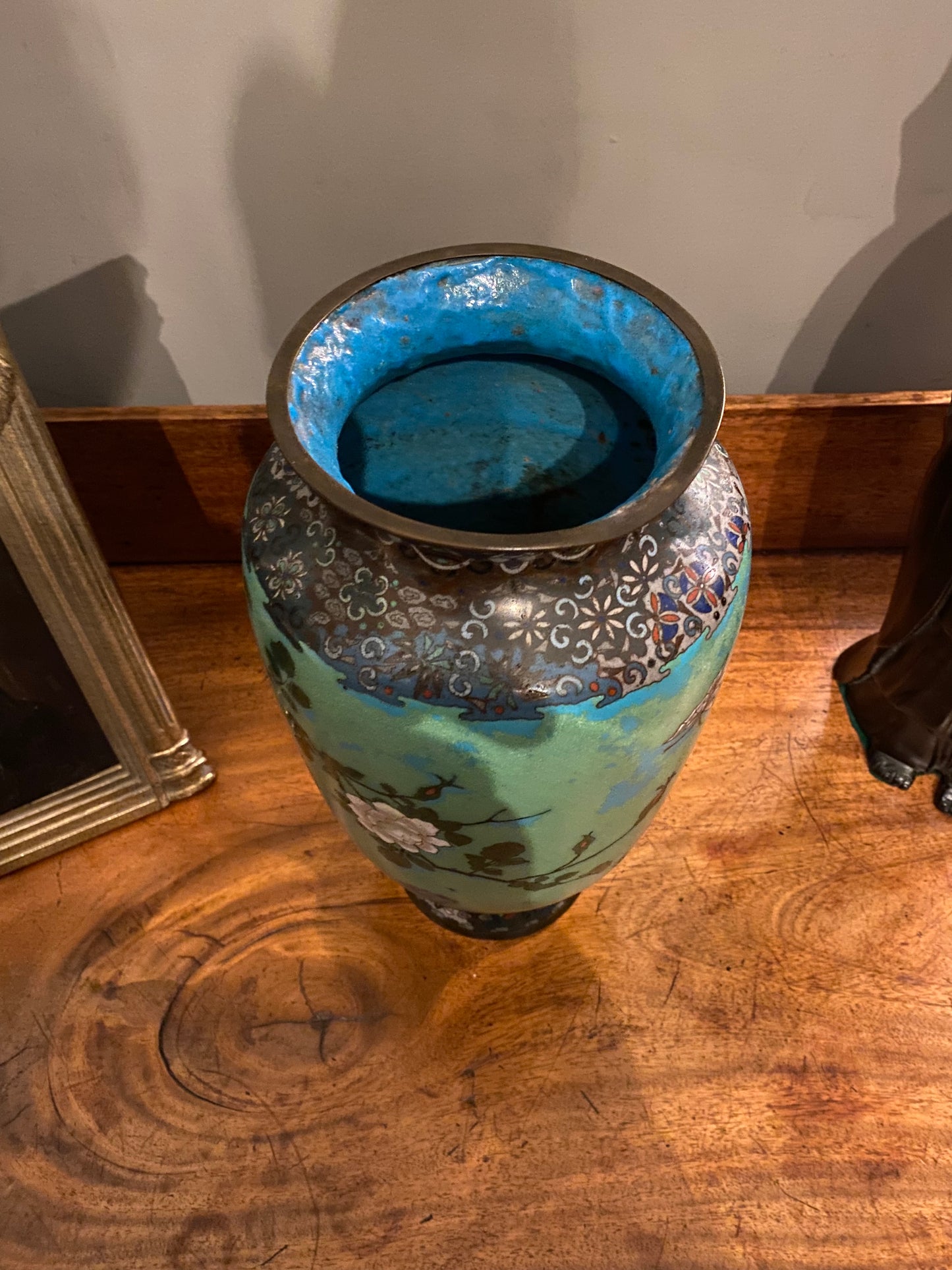 Large Chinese cloisonné baluster vase